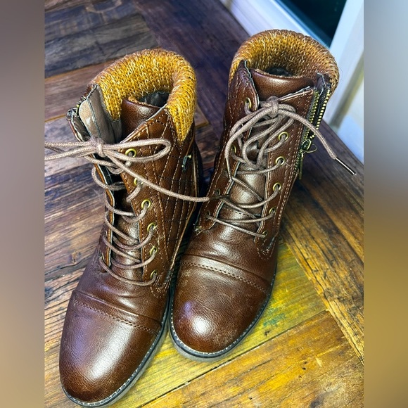 stq women's combat boots lace up ankle booties